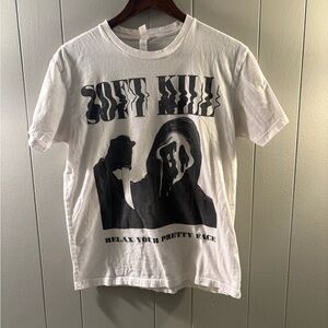 Soft Kill White Ghost Face Band tee